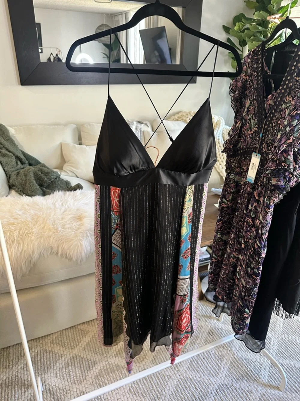 Y2K 100% Silk 'Single Dress' L - Picture 1 of 11